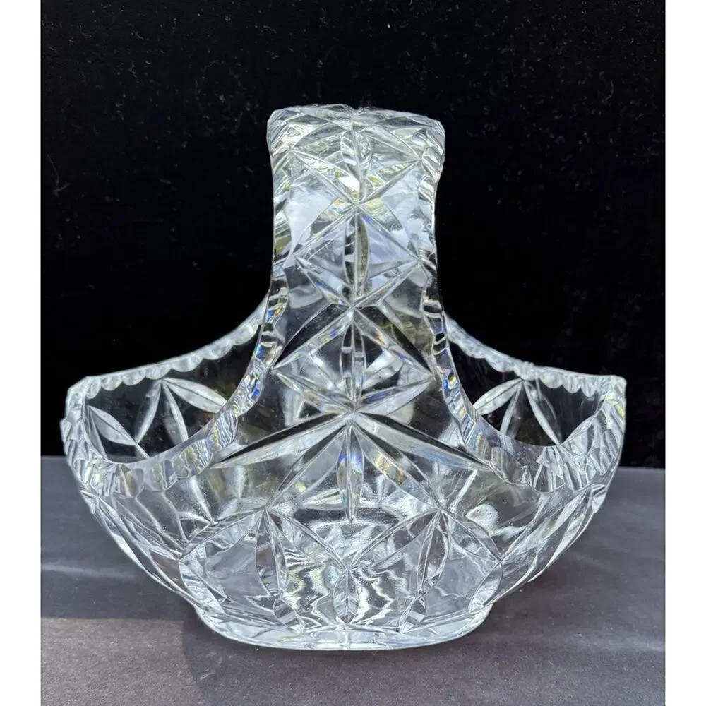 Irena Crystal Basket: Polish Hand-Cut • 24% Lead • Artisan Splendor -S1